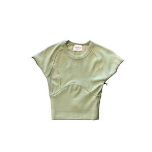 NEW TENLY girl's rayon rib cap sleeve tee in matcha tea